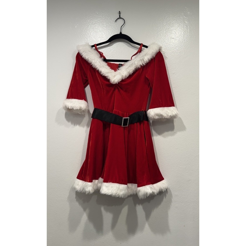 Ann‎ Summers Red White Sexy Santa Claus Off The Shoulder Dress Lingerie Size 4 6